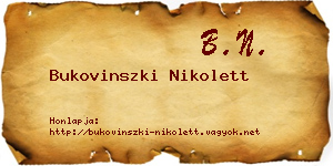 Bukovinszki Nikolett névjegykártya