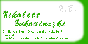 nikolett bukovinszki business card